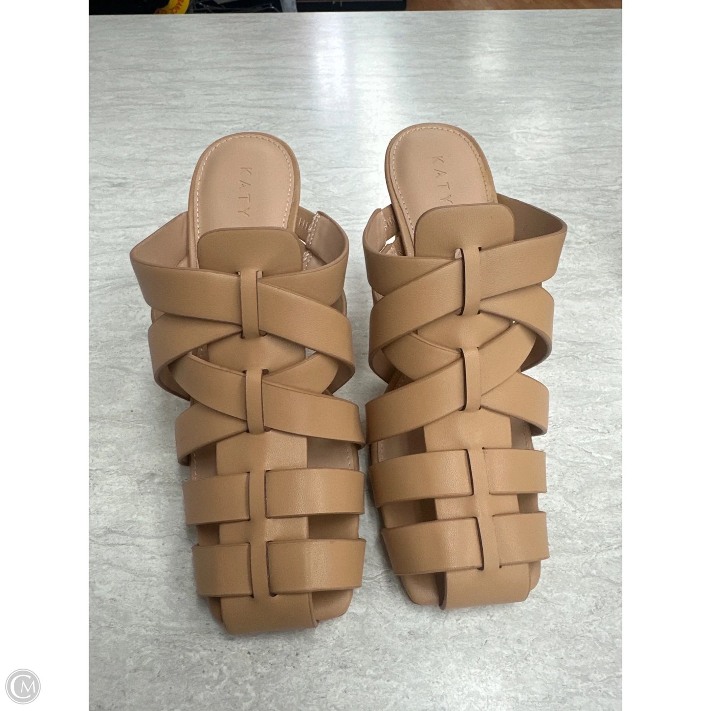 Shoes Heels Block By Clothes Mentor In Tan, Size: 7.5