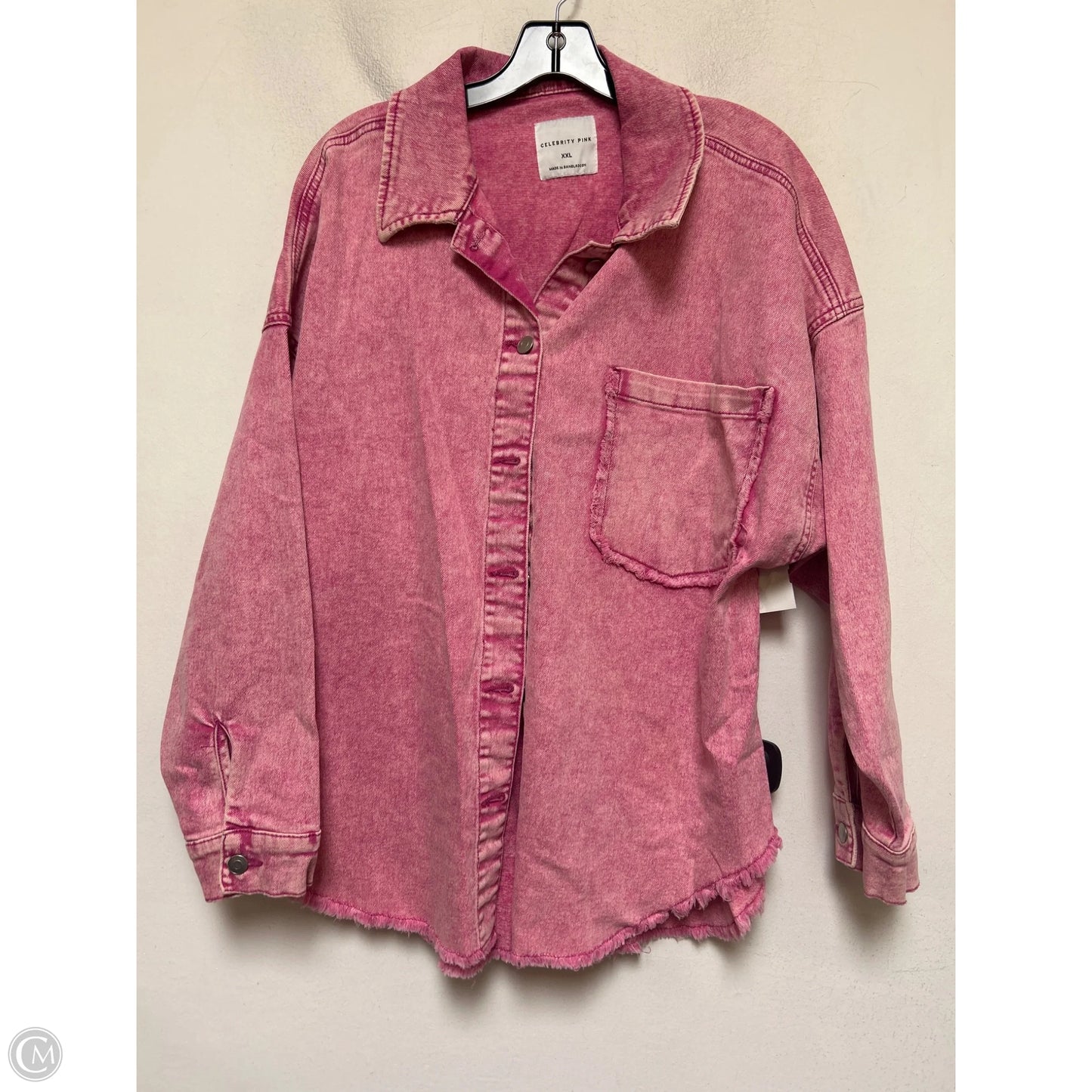 Jacket Denim By Celebrity Pink In Pink, Size: Xxl
