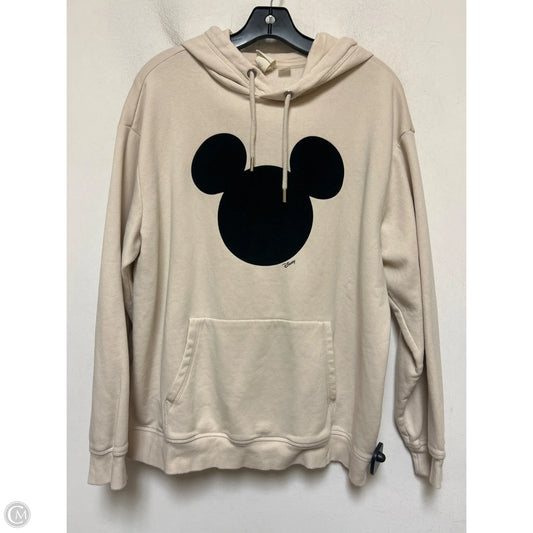 Sweatshirt Hoodie By H&m In Black & Cream, Size: M
