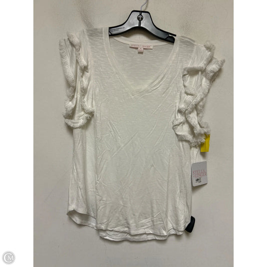 Top Short Sleeve By Clothes Mentor In White, Size: Lp