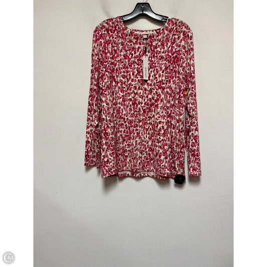 Top Long Sleeve Basic By Chicos In Pink & Tan, Size: L