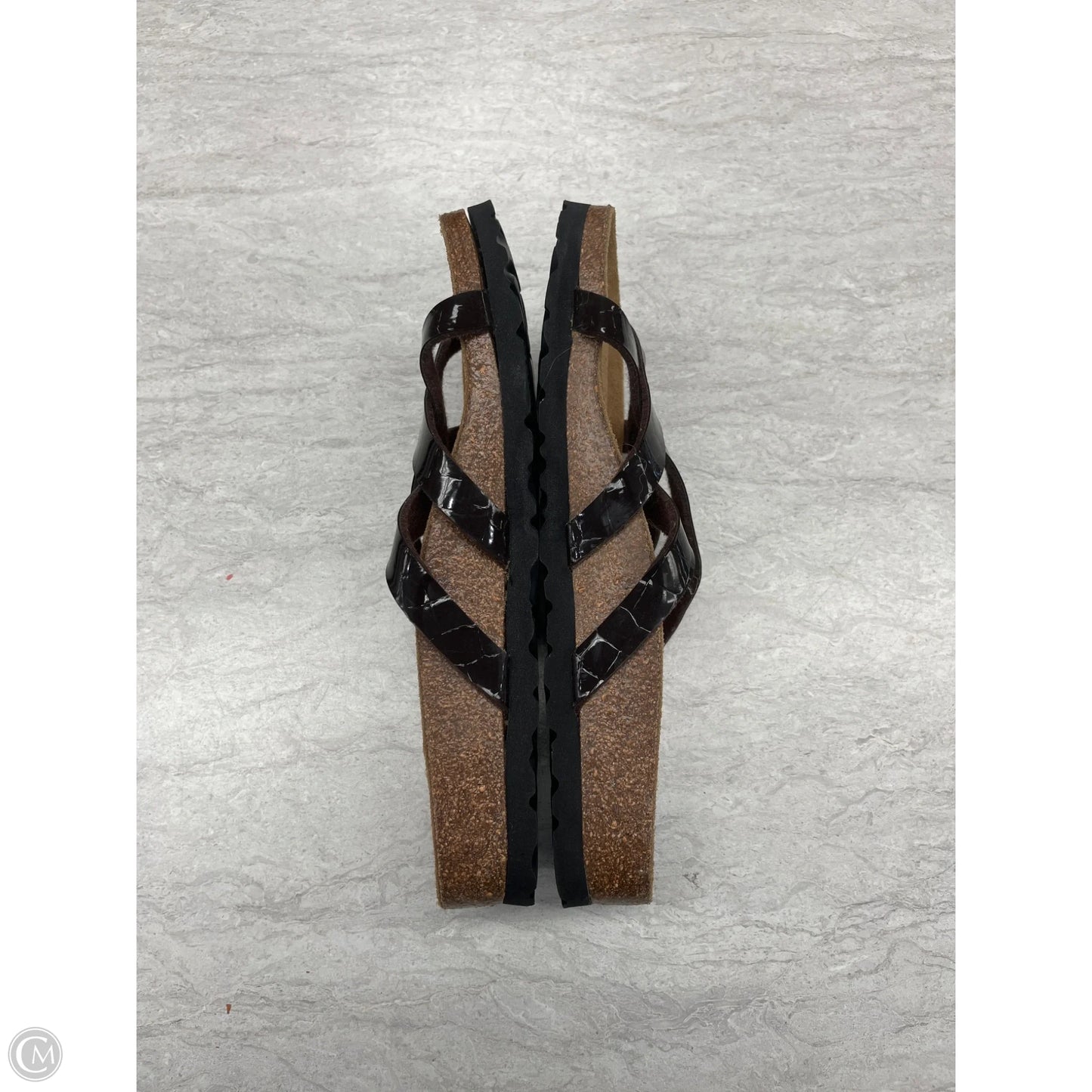 Sandals Flats By Clothes Mentor In Black, Size: 8