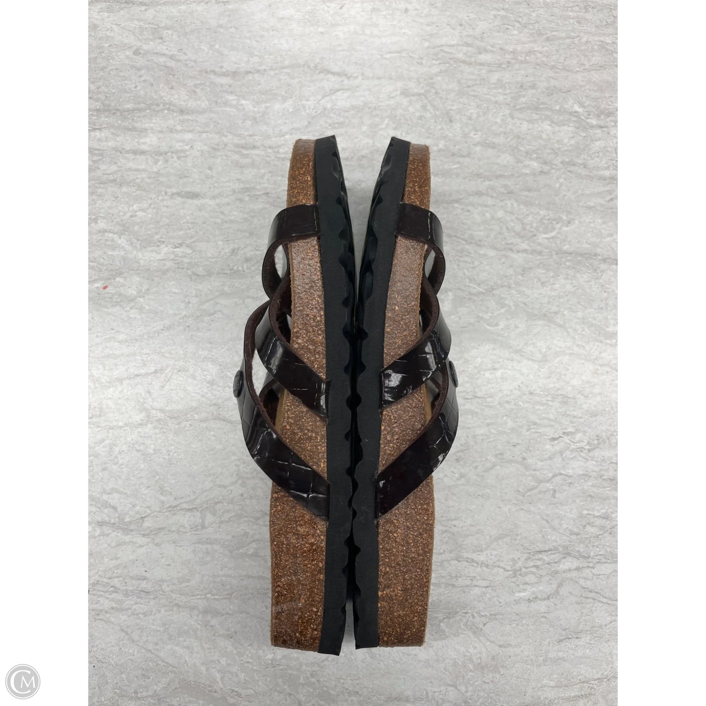 Sandals Flats By Clothes Mentor In Black, Size: 8