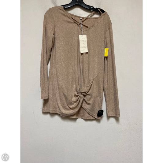 Top Long Sleeve Basic By Clothes Mentor In Tan, Size: S