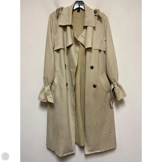 Coat Trench Coat By Forever 21 In Cream, Size: S