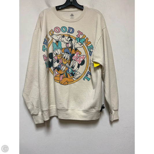 Sweatshirt Crewneck By Disney Store In Cream, Size: L