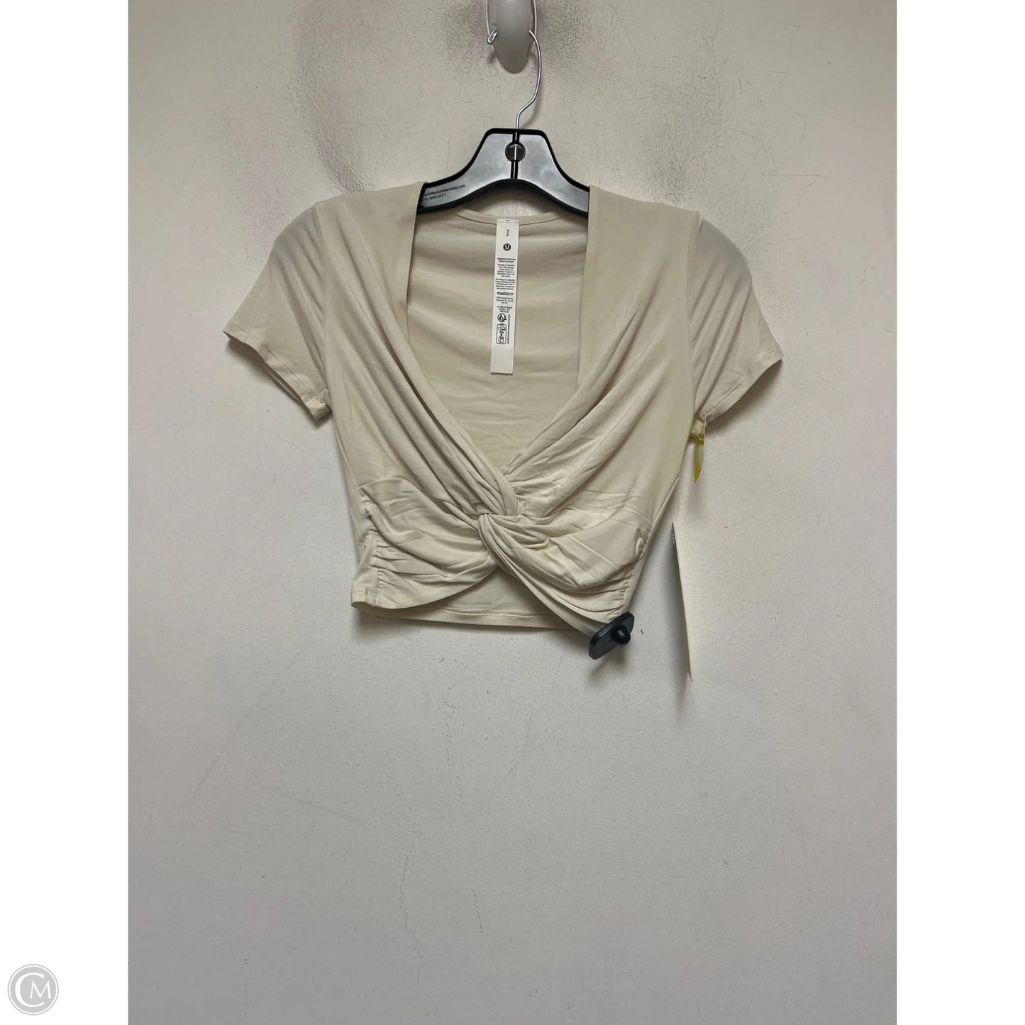 Athletic Top Short Sleeve By Lululemon In Tan, Size: S