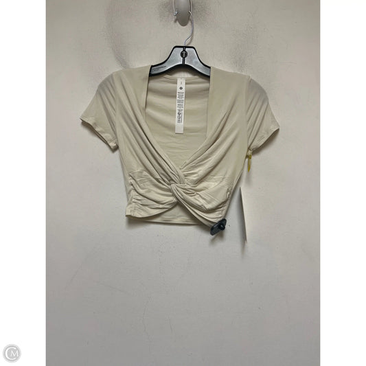 Athletic Top Short Sleeve By Lululemon In Tan, Size: S