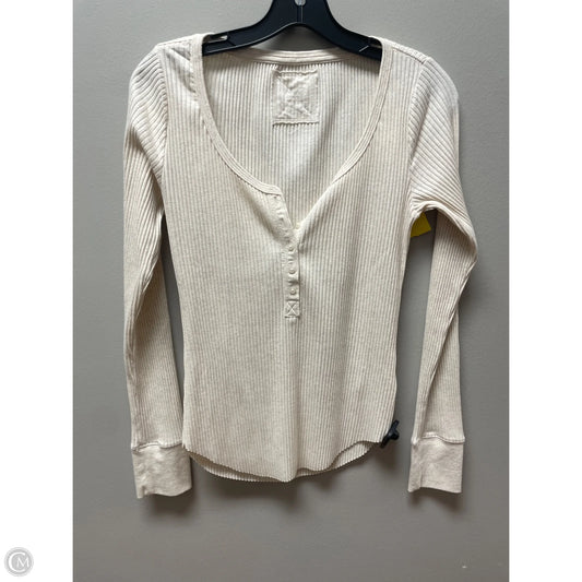 Top Long Sleeve By Aerie In Tan, Size: S