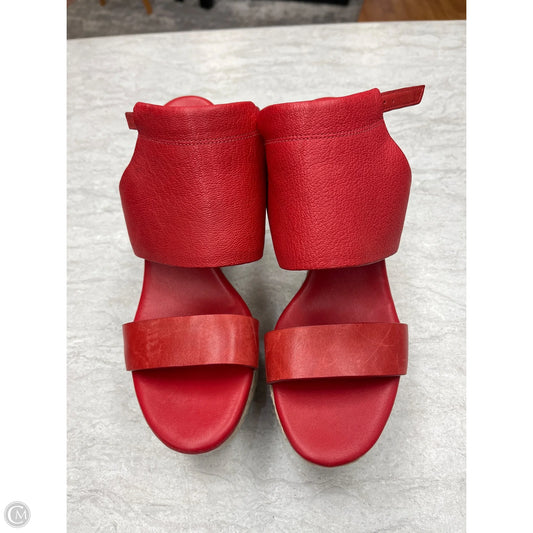 Sandals Heels Wedge By Cole-haan In Red, Size: 7.5