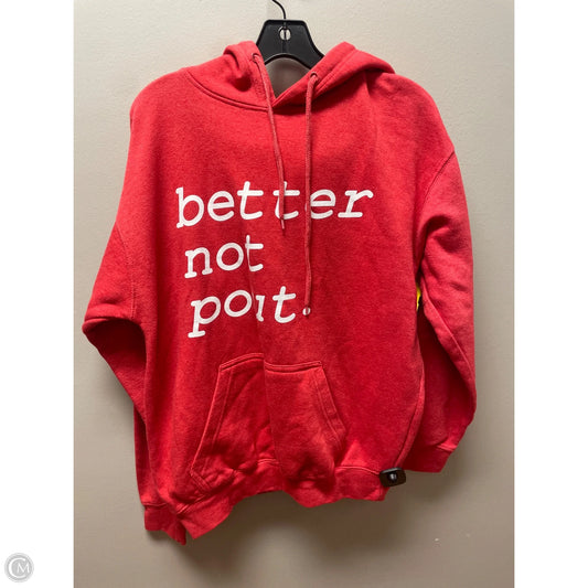 Sweatshirt Hoodie By Clothes Mentor In Red, Size: M