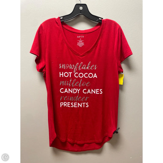 Top Short Sleeve Basic By Apt 9 In Red & Silver, Size: M