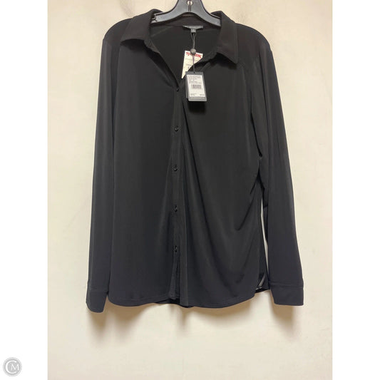 Top Long Sleeve By Adrianna Papell In Black, Size: Xl