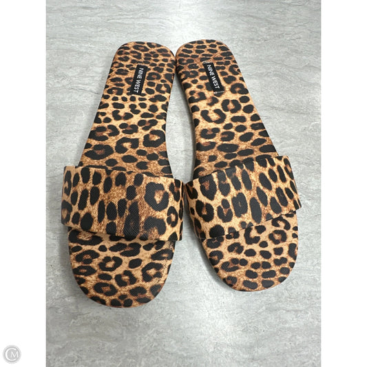 Sandals Flats By Nine West In Animal Print, Size: 10