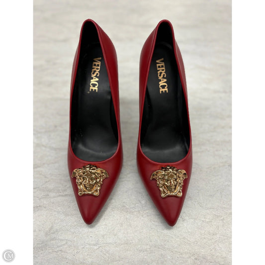 Shoes Luxury Designer By Versace In Red, Size: 8.5