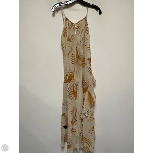 Dress Casual Midi By Banana Republic In Brown & Cream, Size: Xs