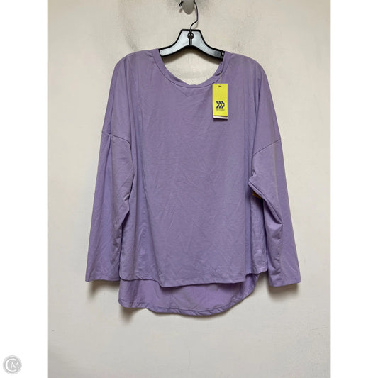 Athletic Top Long Sleeve Crewneck By All In Motion In Purple, Size: Xxl