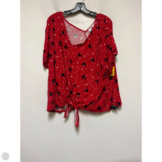 Top Short Sleeve By Disney Store In Black & Red, Size: 3x