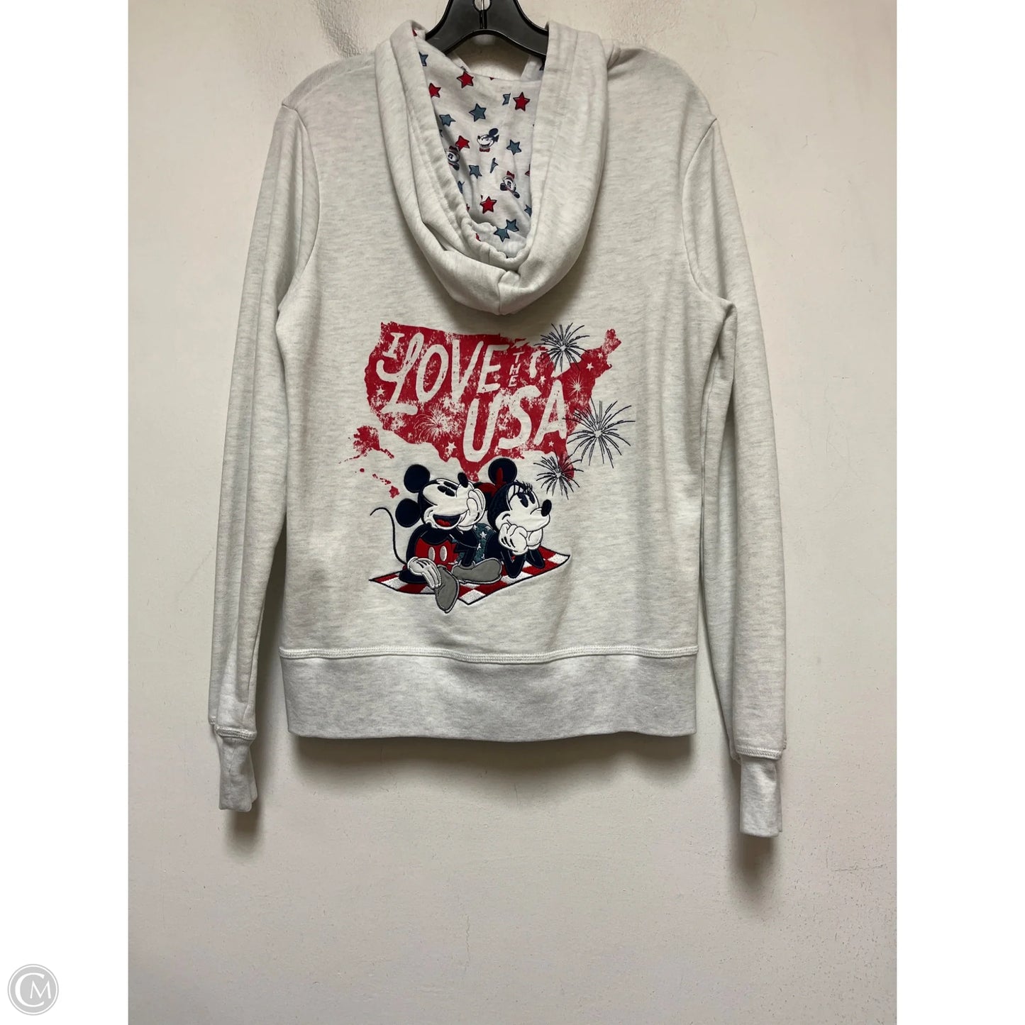 Sweatshirt Hoodie By Disney Store In Blue & Red & White, Size: L