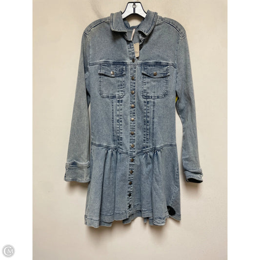 Dress Casual Short By Free People In Blue Denim, Size: M