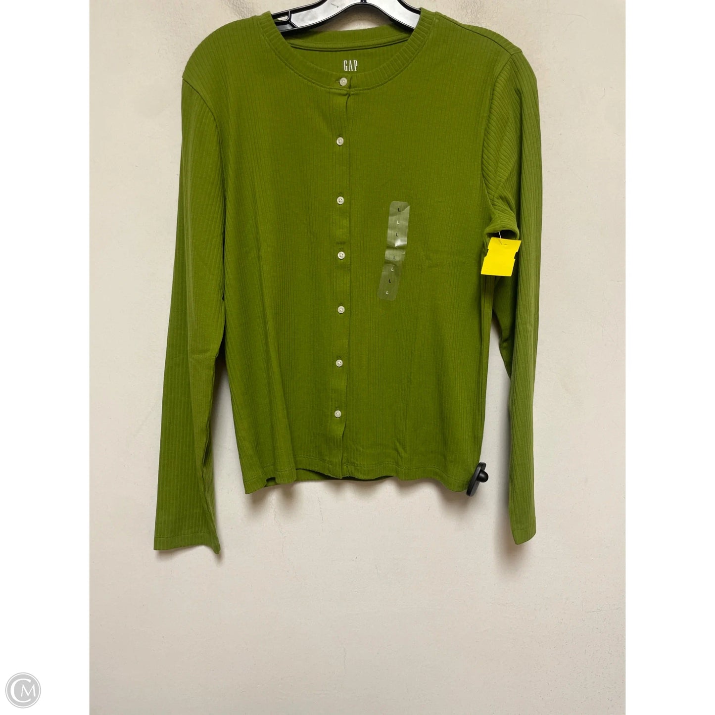 Top Long Sleeve By Gap In Green, Size: L