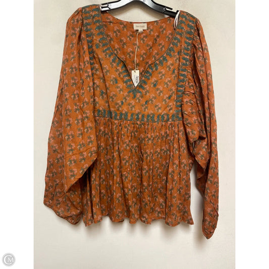 Top Long Sleeve By World Market In Green & Orange, Size: Xl