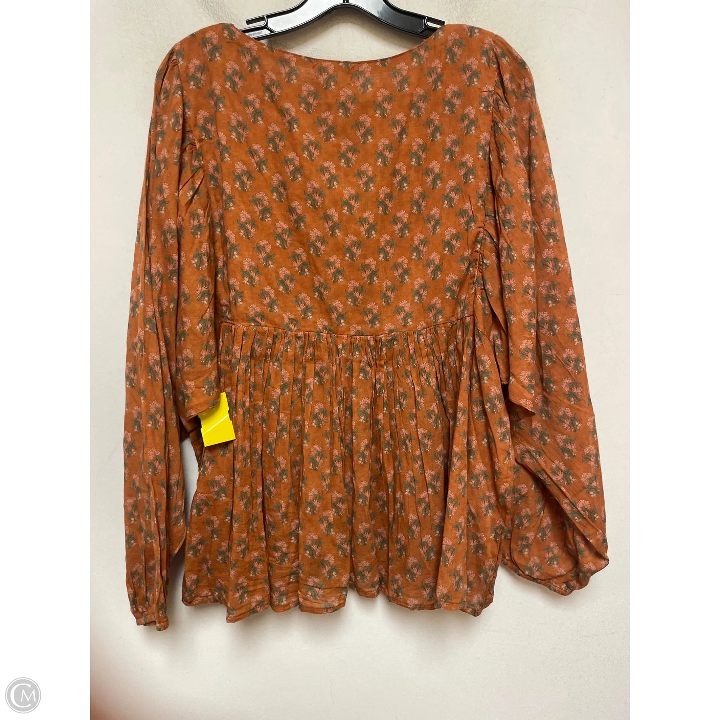 Top Long Sleeve By World Market In Green & Orange, Size: Xl