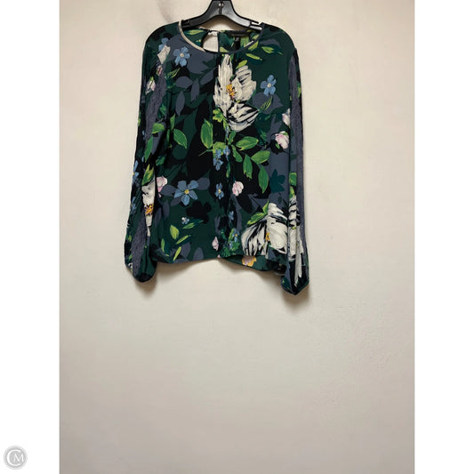 Top Long Sleeve By White House Black Market In Floral Print, Size: L