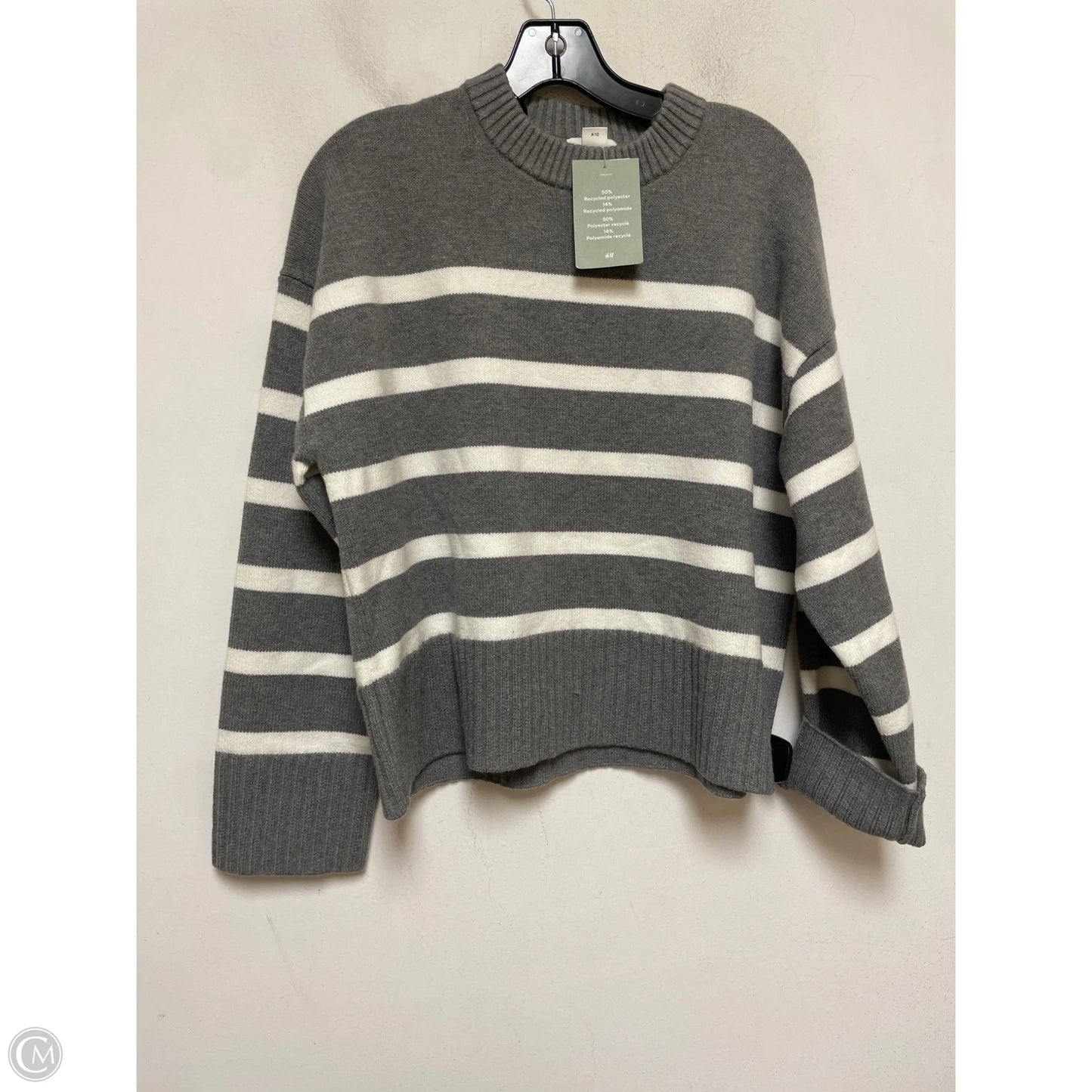 Sweater By H&m In Grey & White, Size: M