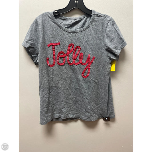 Top Short Sleeve Basic By Crown And Ivy In Grey & Red, Size: M