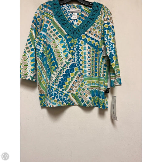 Top Long Sleeve By Alfred Dunner In Blue & Green, Size: Sp