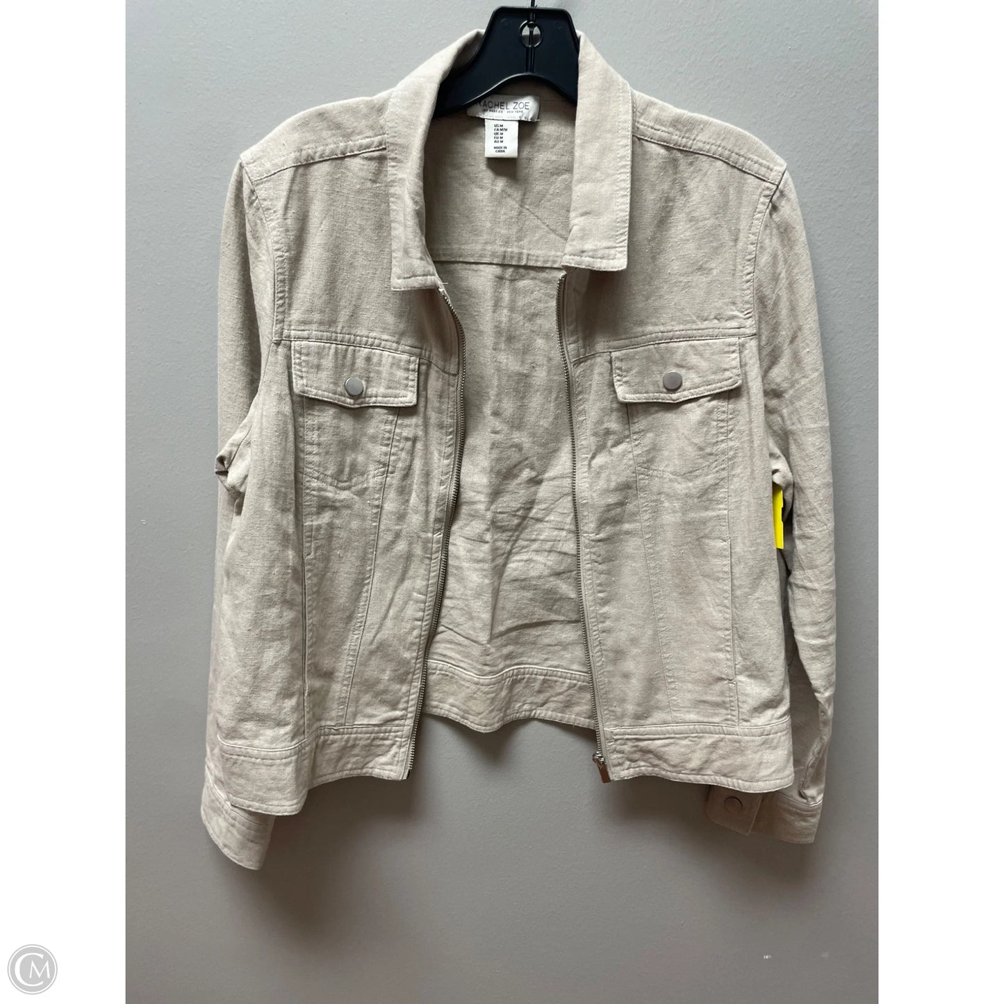 Jacket Shirt By Rachel Zoe In Tan, Size: M
