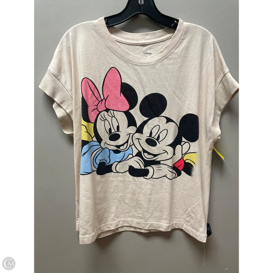 Top Short Sleeve By Disney In Cream, Size: M
