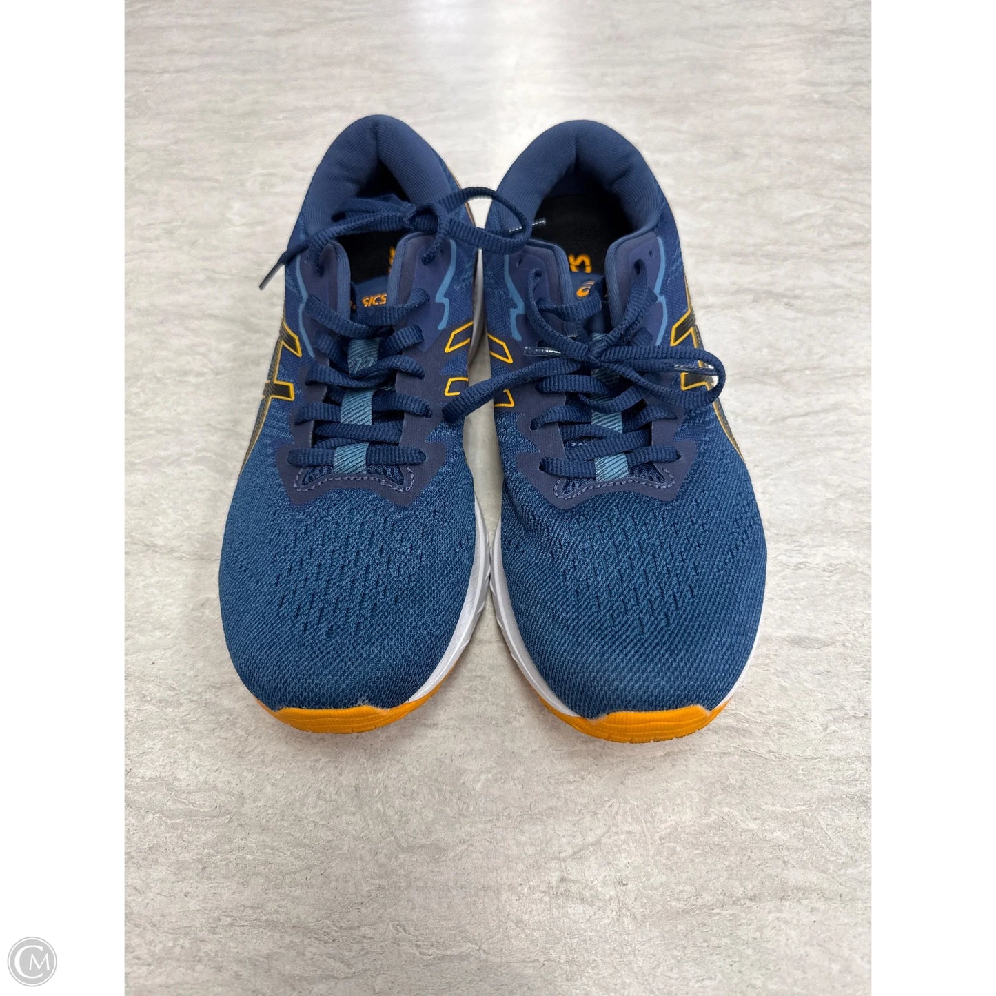 Shoes Athletic By Asics In Blue & Yellow, Size: 8