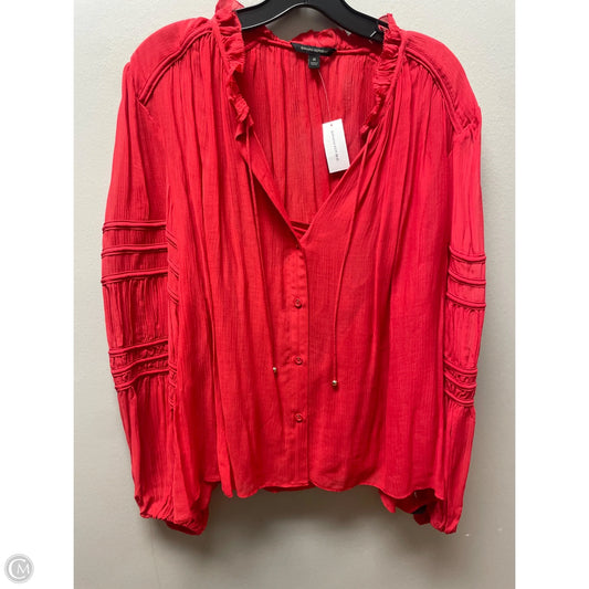 Top Long Sleeve By Banana Republic In Red, Size: M
