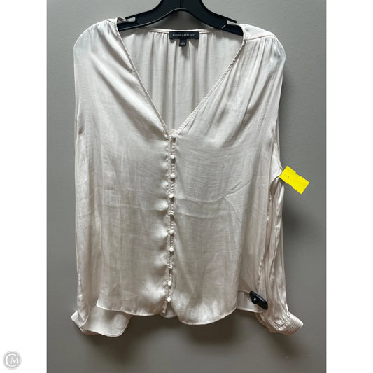 Top Long Sleeve By Banana Republic In Cream, Size: L