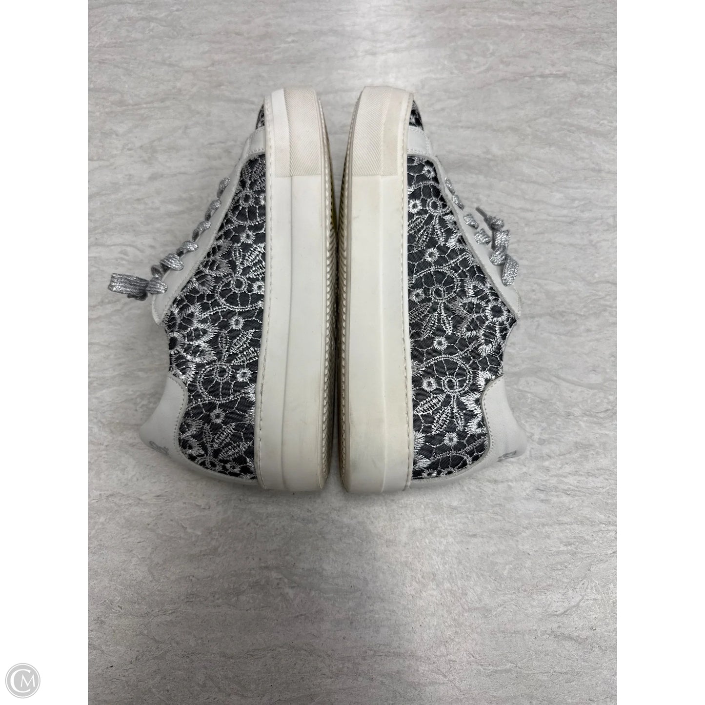Shoes Sneakers By P448 In Grey & Silver, Size: 8.5