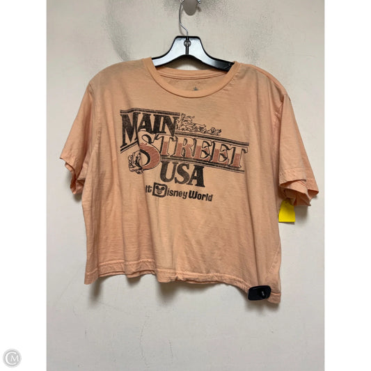 Top Short Sleeve Basic By Disney In Peach, Size: L