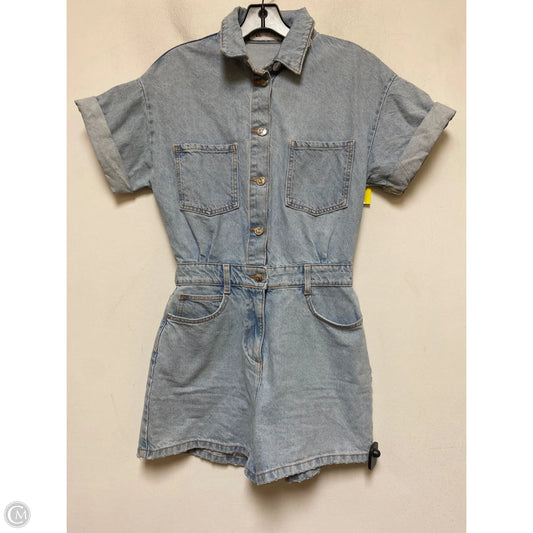 Romper By Zara In Blue Denim, Size: S