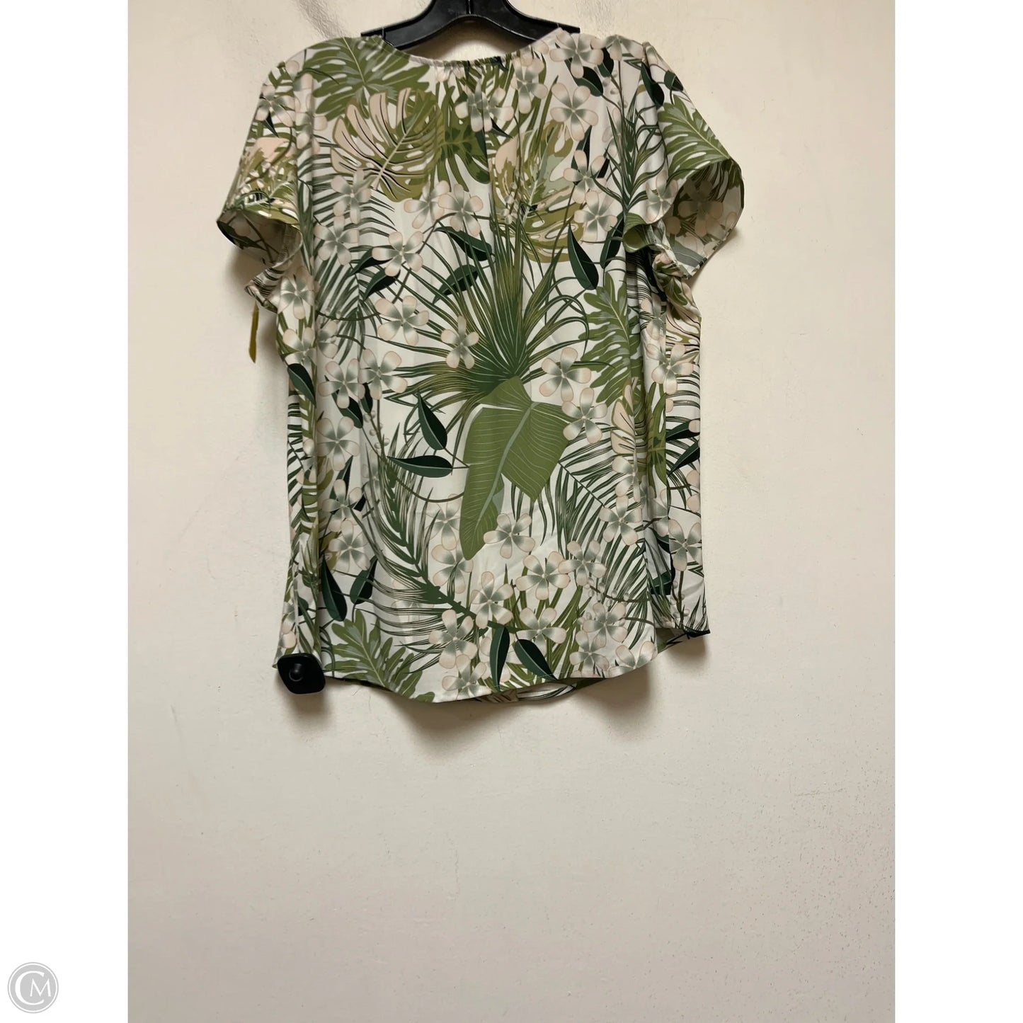 Top Short Sleeve By Hilary Radley In Tropical Print, Size: L