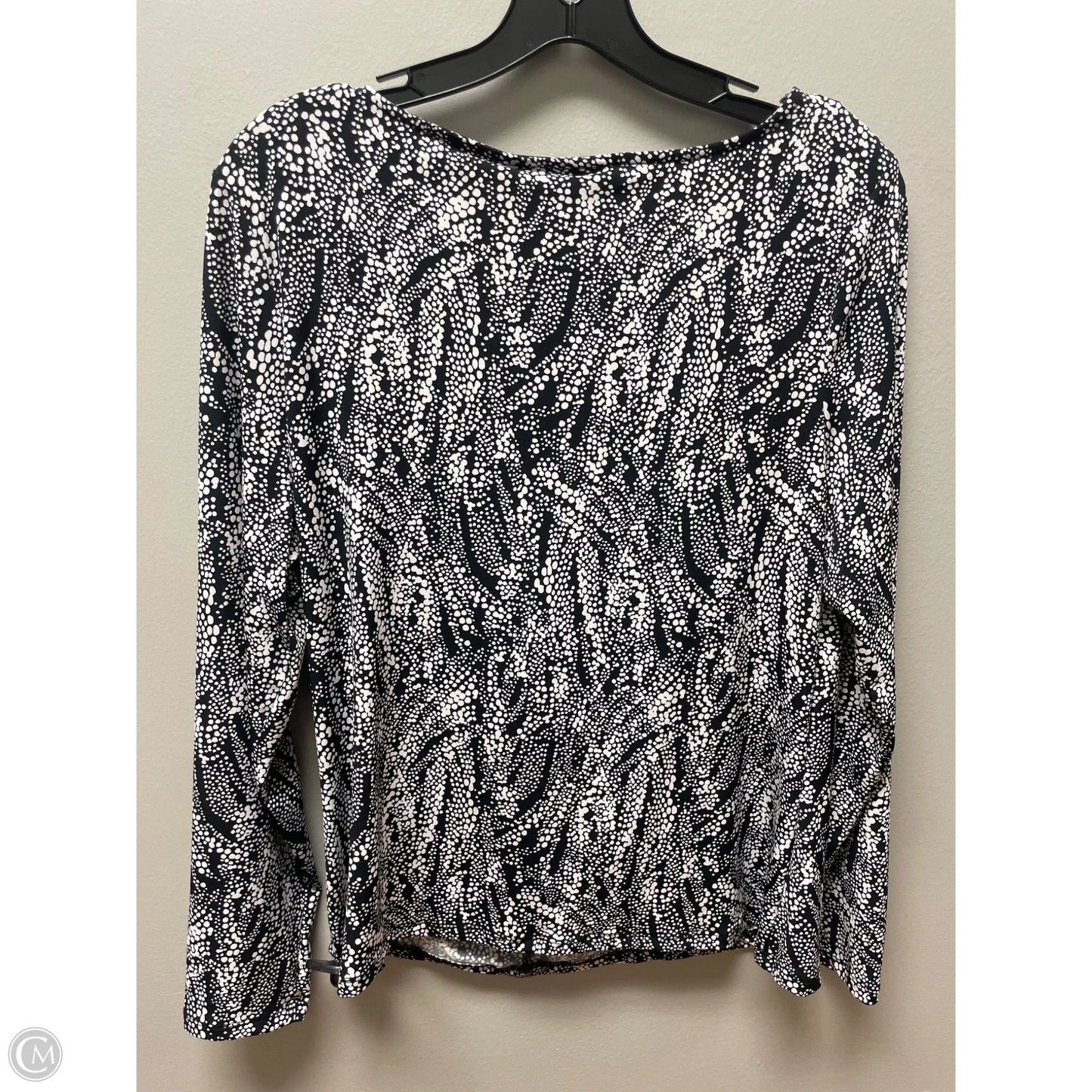 Top Long Sleeve By Tahari In Black & White, Size: Xl