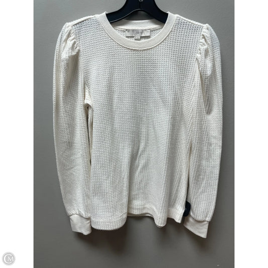 Top Long Sleeve By Loft In Cream, Size: Xs