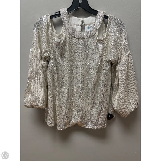 Top Long Sleeve By Cece In Silver, Size: S