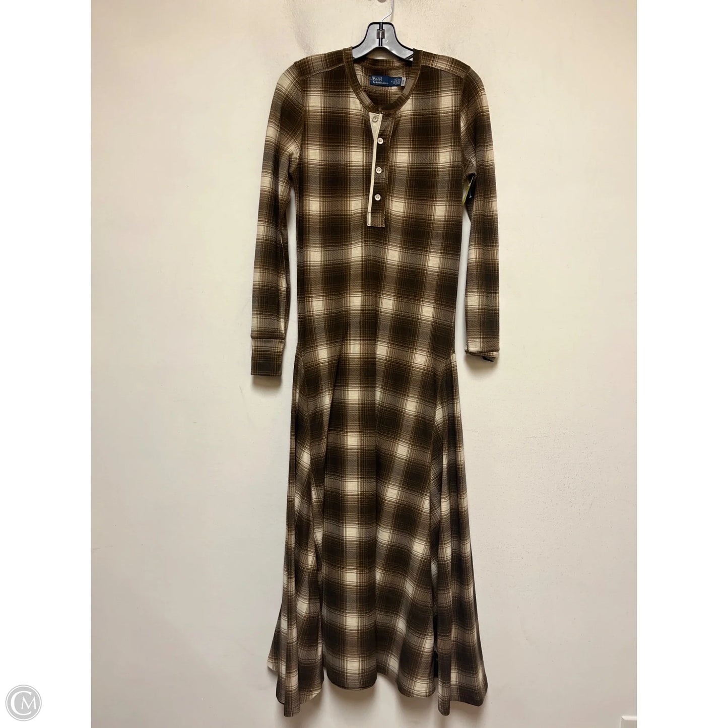 Dress Casual Maxi By Polo Ralph Lauren In Plaid Pattern, Size: M