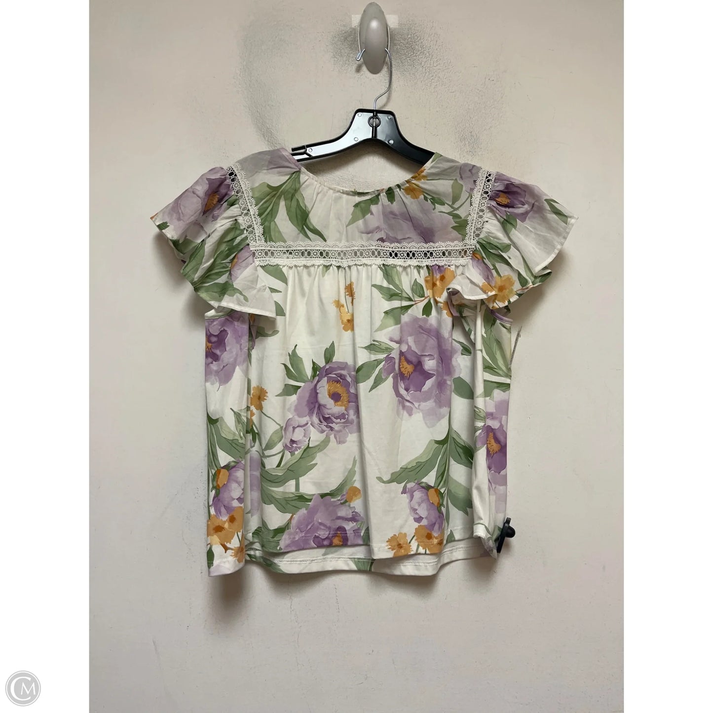Top Short Sleeve By Marc New York In Floral Print, Size: S