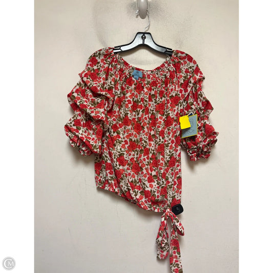 Top Short Sleeve By Cece In Floral Print, Size: S