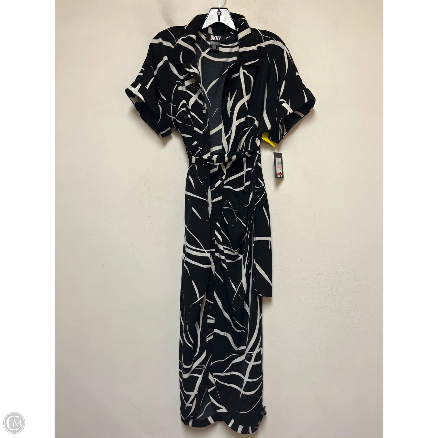 Dress Casual Maxi By Dkny In Black & White, Size: M