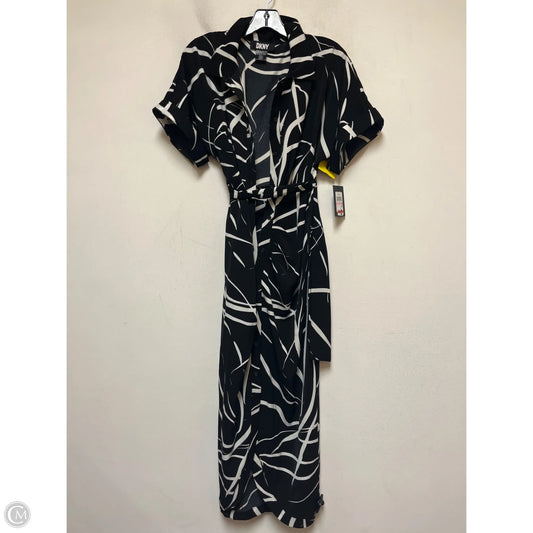 Dress Casual Maxi By Dkny In Black & White, Size: M