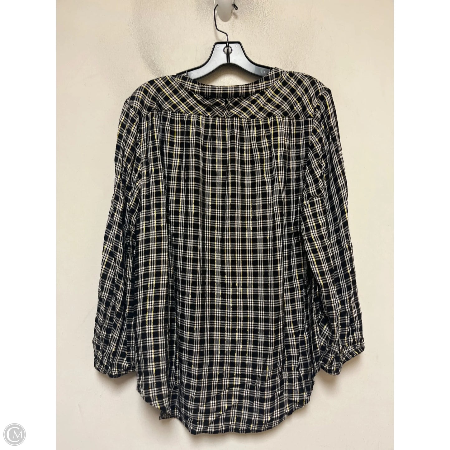 Top Long Sleeve By Tommy Hilfiger In Plaid Pattern, Size: Xl