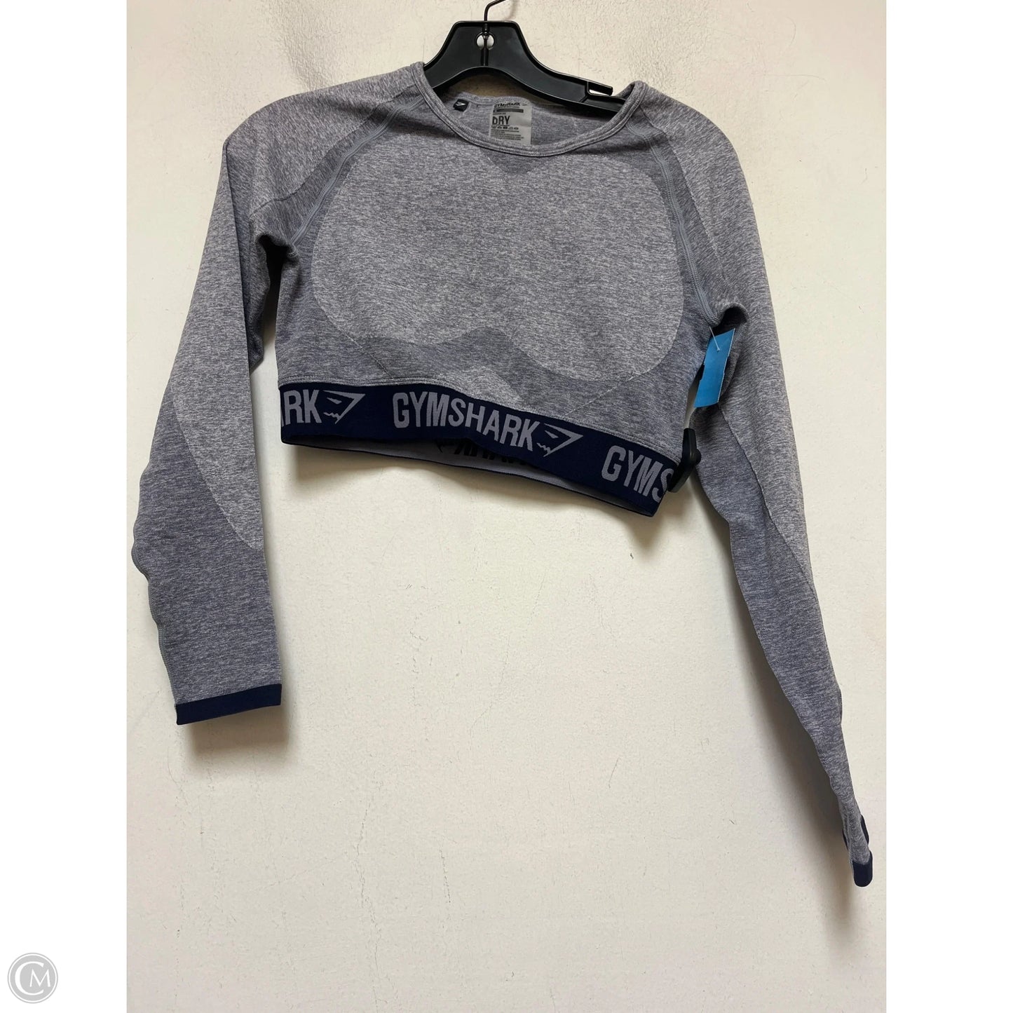 Athletic Top Long Sleeve Crewneck By Gym Shark In Blue, Size: M